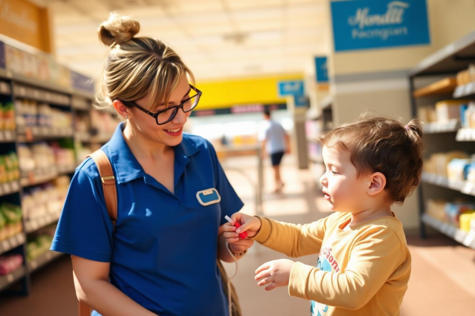 A child and therapist practicing community-based ABA skills during an everyday outing in a safe, supportive neighborhood environment